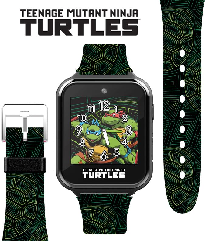 Accutime Teenage Mutant Ninja Turtles Kids Smart Watch With Selfie Camera, Video Recorder, Games, Stopwatch, Alarm, Calculator,